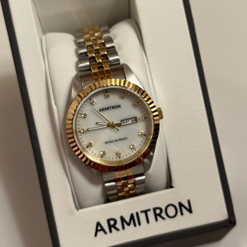 ARMITRON Women’s Two-Tone Bracelet Watch Diamond Intext